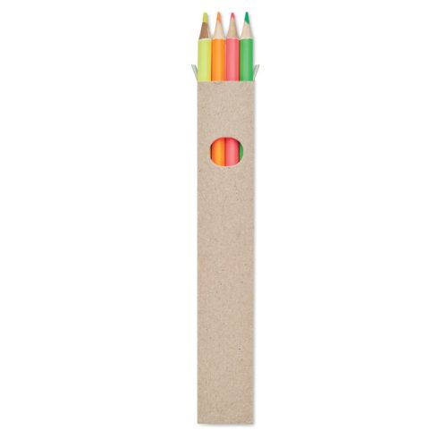 4 lápices de colores en caja